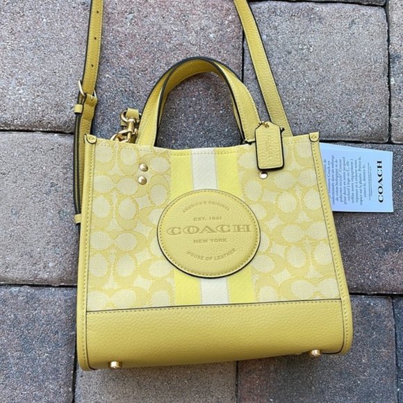 Coach C8417 Dempsey Tote 22 In Signature Jacquard In Taffy Multi town